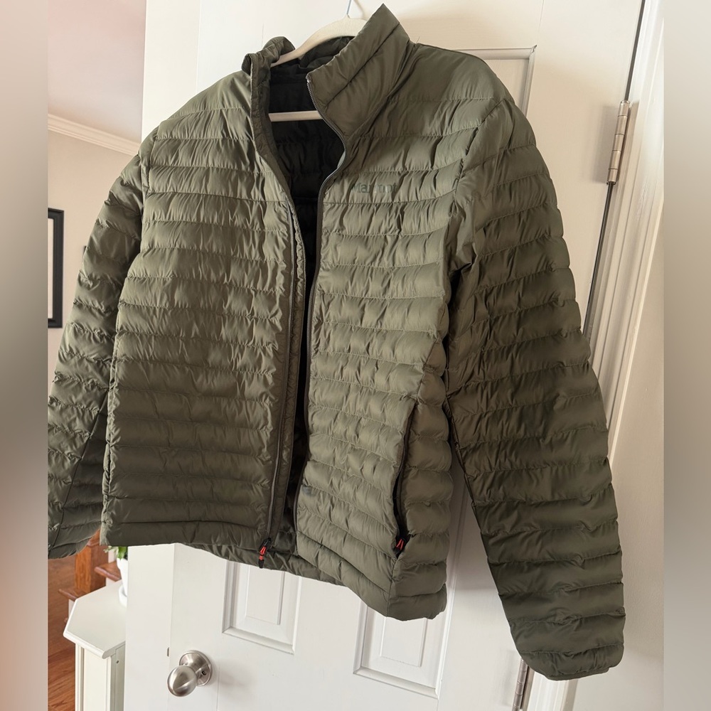 Marmot Olive Green Lightweight Packable Puffer Jacket